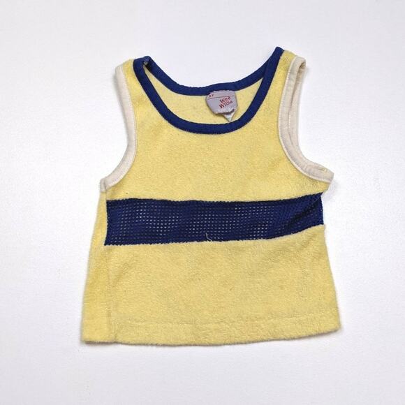 Vintage Wee Willy Tank Top Boys Size 12-18m Yellow Terry - Picture 1 of 3